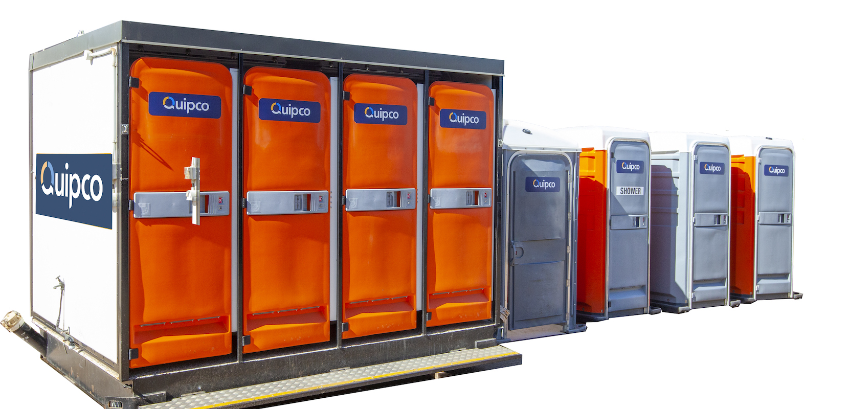 Portable toilets and trailer